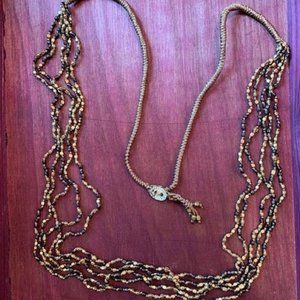 Handcrafted Macrame and Metallic Bead Necklace